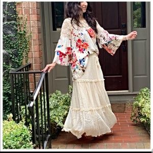 Lovely Cream, Taupe or Ecru Boho Skirt